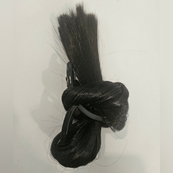 NEW Black Women's Hair Bun Extension Clip Seamless Low Knot - Picture 5 of 7